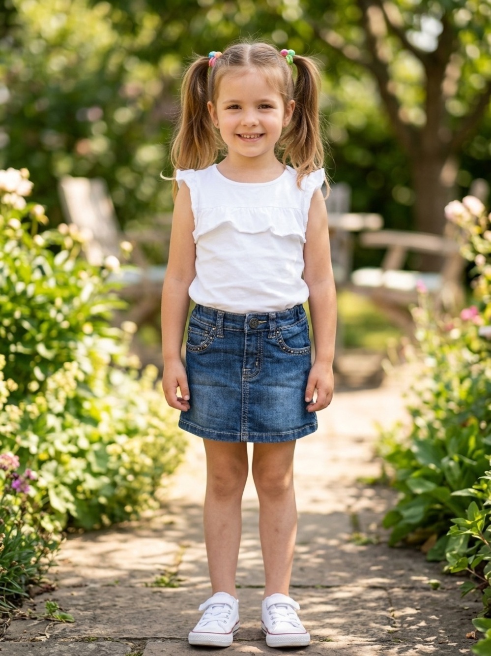 Girls Denim Skirt - Blue